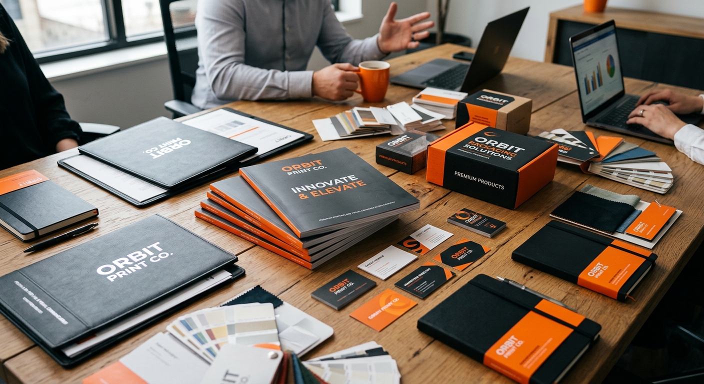 Materiais impressos e amostras de comunicação visual para empresas